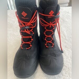 Columbia Bugaboot Plus III Omni-Heat Waterproof Winter Boots Black Red Women’s 6